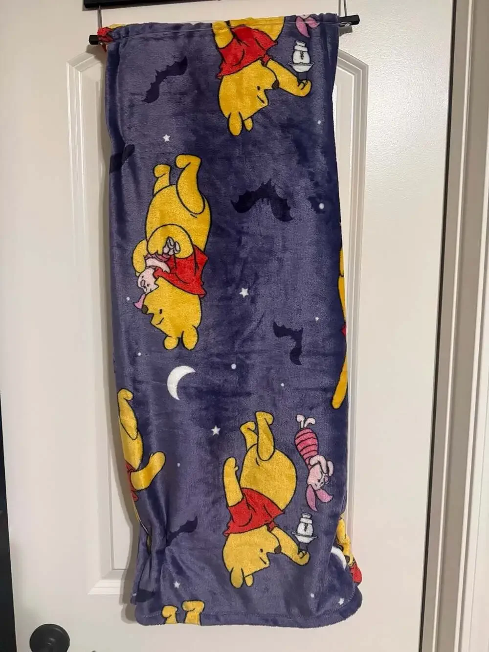 Disney Winnie the Pooh and Piglet Halloween Purple Plush Blanket 50x70